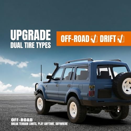 WPL D-54 1/16 Scale RC Crawler Car RTR 4WD Off-Road Truck with LED Headlights, Simulated Differential, Independent Suspension 2.4G Remote Control Pickup Vehicle for Adults