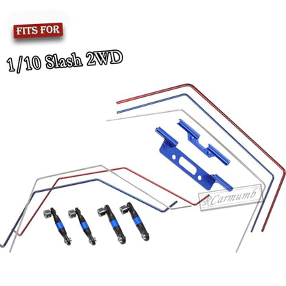 Front and Rear Sway Bar Kit Upgrades Part for 1/10 Slash 2WD,Aluminum Front Rear Wide Sway Bar Kit RC Upgrades.