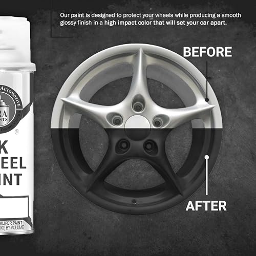 ERA Paints Black Wheel Paint With Omni-Curing Catalyst Technology - 2K Aerosol Glossy Finish With High Temp Resistance And Extreme Durability Against Color Fade And Chemicals Like Brake Fluid - color: Black 2K Spray Paint Only