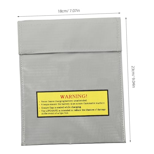 Sewroro Lipo Battery Fireproof Bag Rc Battery Safety Charge Pouch Fire-Resistant Storage Sack for Charging and Storing Lipo Packs Protects Workshop Home and Family 9.05X7.08In
