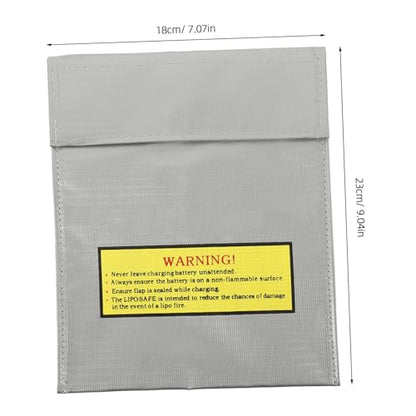 Sewroro Lipo Battery Fireproof Bag Rc Battery Safety Charge Pouch Fire-Resistant Storage Sack for Charging and Storing Lipo Packs Protects Workshop Home and Family 9.05X7.08In