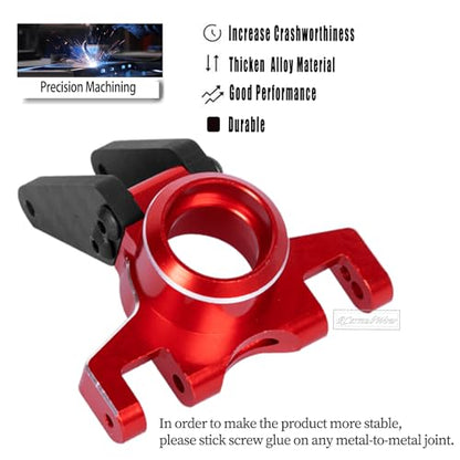 RC Alloy Aluminium Front Steering Blocks & Caster Blocks & Rear Stub Axle Carriers Upgrades Part for 1/10 Kraton 4S BLX,Outcast 4S BLX,1/8 Mojave 4S BLX,Red - color: Red(1set)
