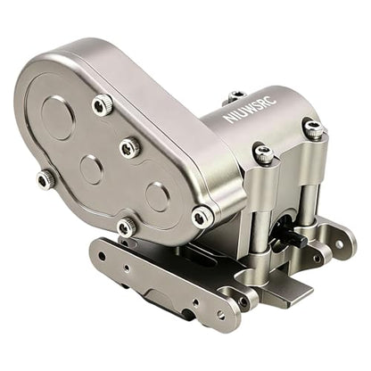 Aluminum SCX30 Transmission Assembled Gearbox with Skid Plate & Steel Gears for Axial 1/30 RC Crawler scx30 Bronco Wrangler JLU K10 Upgrade(Titanium) - color: Titanium