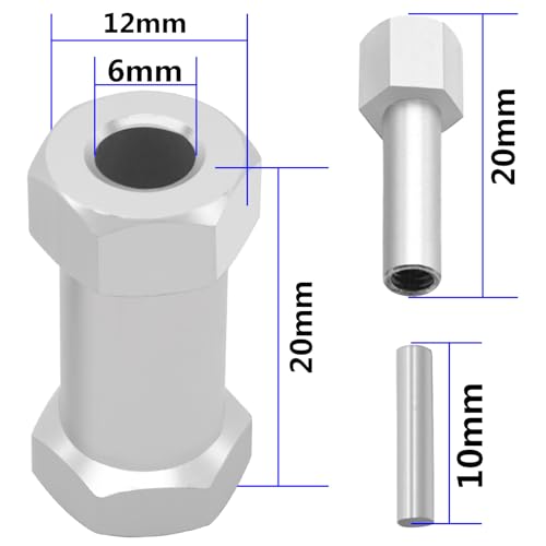 Alloy 12mm Wheel Hex Hub 15mm/20mm/25mm Offset Extension Drive Adapter Compatible with Axial SCX10 Wraith Gen7 Gen8 D90 Jeep Wrangler 1/10 RC Crawler (25mm) - size: 25mm
