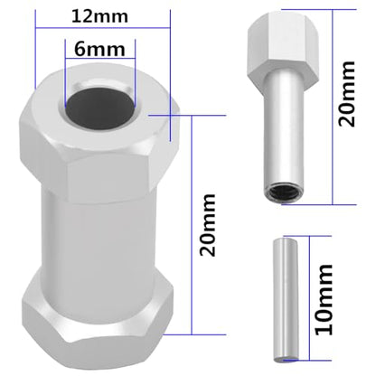 Alloy 12mm Wheel Hex Hub 15mm/20mm/25mm Offset Extension Drive Adapter Compatible with Axial SCX10 Wraith Gen7 Gen8 D90 Jeep Wrangler 1/10 RC Crawler (25mm) - size: 25mm