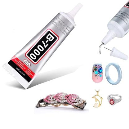 B7000 Super Glue,Multi Functional Glue Transparent Paste Adhesive Multi-Function Repair Glues Suitable for Phone Jewelry Glass Wood Metal Fabric (50ml-1pcs) - color: 50ml-1pcs