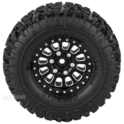 RC 1.3 in Wheel Tires for 1/18 TRX4M 1/24 SCX24 RC Crawler Car,Aluminum 1.3 Beadlock Wheel Rims and Rubber Tires w/Sponge,RC Truck Tires,Black - color: Black - (1.3 Tires)