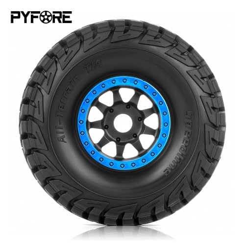 1/7 for Mojave Desert Short Course Truck Tires Wheel Compatible with Off-Road Buggy Tire 17MM Adapter Wearable FS 336184 RC Model Car (Blue) - color: Blue