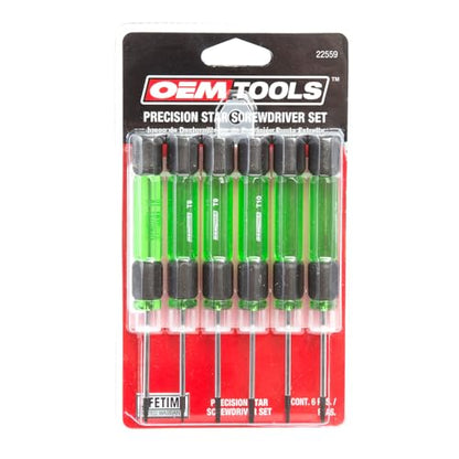 OEMTOOLS 22559 6 Piece Precision Torx Screwdriver Set, Mini Screwdriver Set for Electronics and Small Fasteners in Tight Spaces, Magnetic T5–T10 Torx Drivers, Chrome Vanadium Steel - style: Star Head