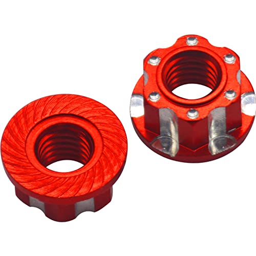 4Pcs Hexagonal Nuts, M4 Aluminum Alloy RC Wheel Hex Nuts Compatible with HSP Sakura D3 D4 1/10 RC Car (Red) - color: Red