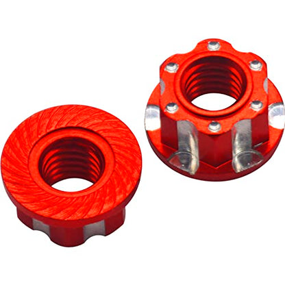 4Pcs Hexagonal Nuts, M4 Aluminum Alloy RC Wheel Hex Nuts Compatible with HSP Sakura D3 D4 1/10 RC Car (Red) - color: Red