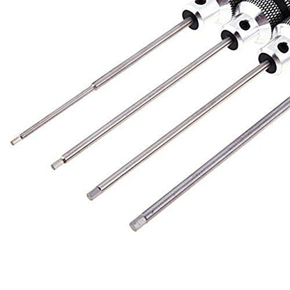 Share Goo H1.5mm 2.0mm 2.5mm 3.0mm Handle Allen Hex Screwdrivers Key Driver Tool Kit Compatible with RC Car Truck FPV Helicopter Drone(Black) - color: Black