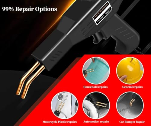 Plastic Welder, 800PCS Staples, Plastic Welding Kit, Must Have for DIYers, Instant On/Off, Welder Kit, Bumper Repair, Portable Toolbox (Black) - color: Black