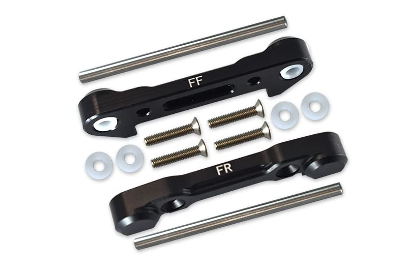 1:10 Lasernut U4 Tenacity LOS03028 / Tenacity DB Pro LOS03027V2 Upgrade Parts Aluminum Front Lower Suspension Mount - 12Pc Set Black