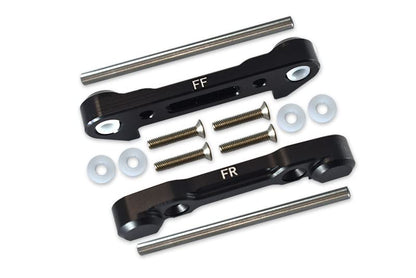 1:10 Lasernut U4 Tenacity LOS03028 / Tenacity DB Pro LOS03027V2 Upgrade Parts Aluminum Front Lower Suspension Mount - 12Pc Set Black