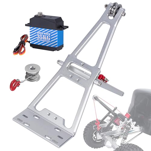 AMK 1/10 Scale RC Truck and Tow Build Kit Updates, Winch Double Stent Rescue Truck Tow Crane Arm Wrecker Kit for 1/10 RC Crawler and Trailer SCX10 TRX4 Capra LCG Chassis DIY Build Updates (Silver) - color: Silver