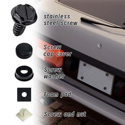 deemars License Plate Screw Kit, 8 Sets Stainless Anti Theft License Plate Screws, Anti-Rattle & Rust-Proof Bolts for Securing License Plates Frames or Covers on Cars, Trucks, SUVs - color: Black-K5