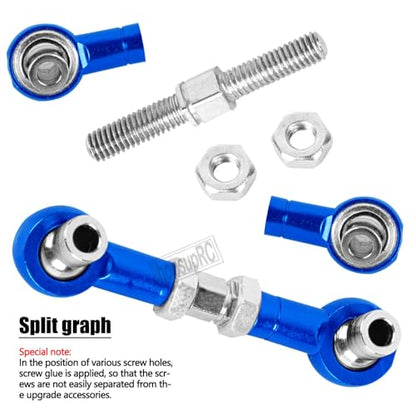 RC Aluminum Metal Turnbuckle Camber Links Toe Links with Rod Ends Steering Linkage Set Upgrade Parts for 1/18 LaTrax Teton,Desert Prerunner.Navy Blue(Replace 7636) - color: Blue(7pcs)