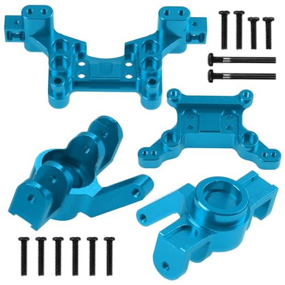 Share Goo ShareGoo Aluminum Swing Arms & Steering Knuckle Kit & Shock Absorbers & Shock Tower Compatible with Hyper Go H16BM H16DR H16 MJX 16207 16208 16209 1/16 RC Upgrade Parts (Blue) - color: Blue