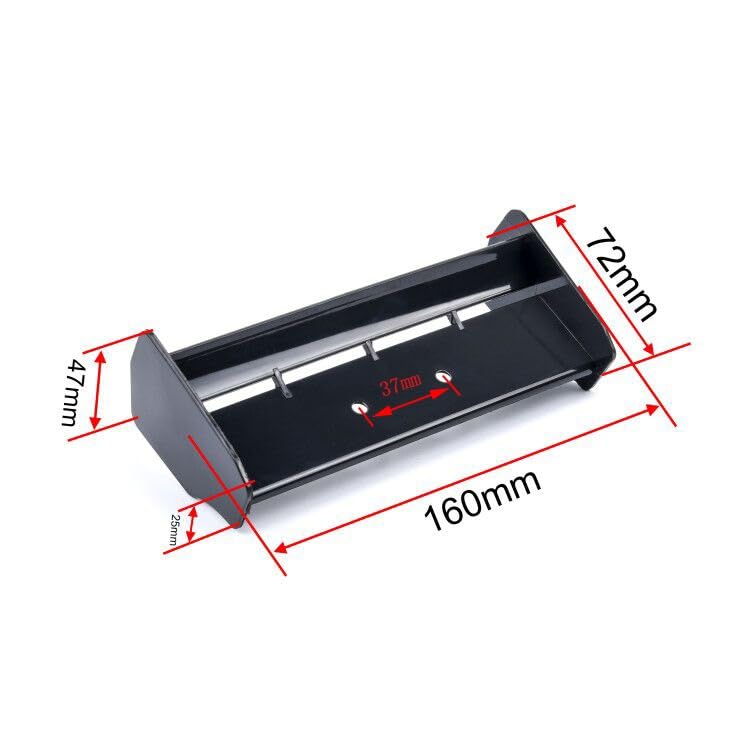 1/10 Soft Plastic Rear Spoiler Tail Wing Compatible with 06021 HPI KYOSHO HSP 94106 94107 94166 RC Racing Car Off-Road Buggy Truck S279(Black) - color: Black
