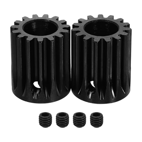 uxcell 2Pcs 1.5 Mod 15T Spur Gear 14mm Bore, 1045 Steel Pinion Gear Black Surface Treatment, 20°Pressure Angle, for Spur Rack and RC Model Car or Motor DIY - size: 1.5 Mod 15T, 14mm