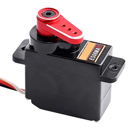 Steering Servo Horn Aluminum Servo Arm for EMAX ES08MA II Servo (Red) - color: Red