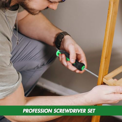 14pcs Mini Hex Screwdriver Set, Metric(0.9mm-3mm) SAE(0.035"-1/8) Hex Allen Wrench Screwdriver Set, Perfect for RC Cars, Quadcopters and Helicopter Car Models (Green)