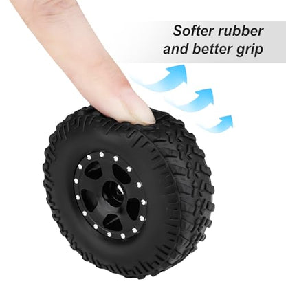 HobbyPark 1.0 Beadlock Wheels for TRX4M AX24 SCX24 FCX24 Enduro24 1/18 1/24 RC Crawler Car (Style A with Tires) - style: Style A with Tires