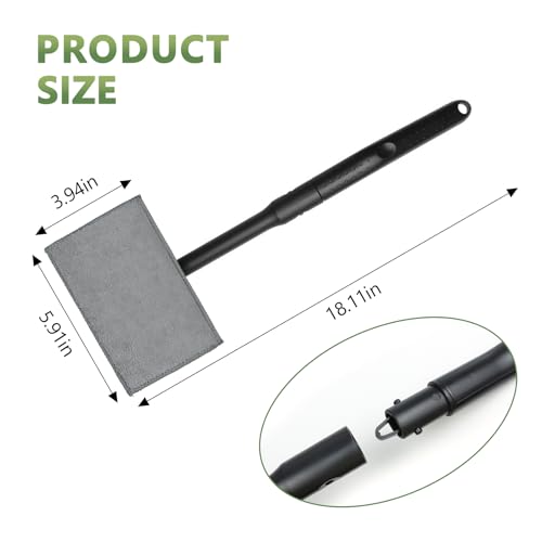 Car Windshield Cleaning Tool, Car Windshield Window Cleaner Set with Detachable Handle & 2 Reusable Microfiber Pads & Spray Bottle, Universal Auto Window Glass Cleaning Kit (Gray) - color: Gray