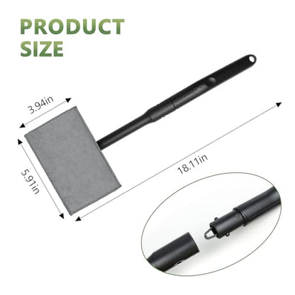Car Windshield Cleaning Tool, Car Windshield Window Cleaner Set with Detachable Handle & 2 Reusable Microfiber Pads & Spray Bottle, Universal Auto Window Glass Cleaning Kit (Gray) - color: Gray