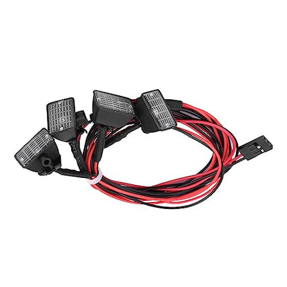 RC LED Light Strip, Waterproof Red White Off-Road Light Bar Roof Mount for RC Crawler Hobbyists Night Driving Outdoor Exploration