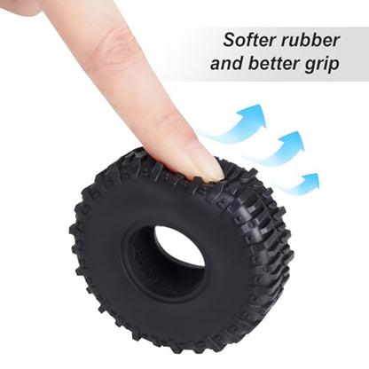 Hobbypark Soft Rubber SCX24 Mud Tires 1.0 Rock Crawler for 1/18 TRX4M 1/24 RC Crawler Axial SCX24 FMS FCX24 Enduro24 T1014 60x22mm - style: Type C