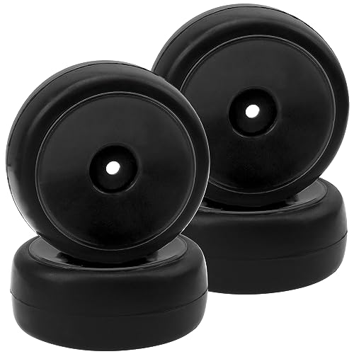 Plastic Wheel Rims 12mm Hex Hub & Rubber Tires w/Foam Compatible with HSP Tamiya HPI Kyosho 1/10 On-Road Touring Car WLtoys 1/14 144001 RC 1/18 A959B Buggy (Black) - color: Black