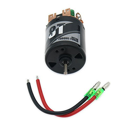 RCAWD RC Motor 540 8T Brushed Motor for 1/10 Redcat ARRMA Axial Slash HSP HPI Wltoys Kyoshosp, Carbon Electric Motor RC Scale Car Boat Short Course Crawler Truck