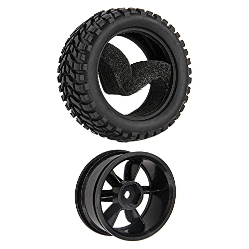 12mm Hex Hub 75mm/2.95'' Rubber Tires & Plastic Wheel Rims with Foam Compatible with HSP Tamiya HPI Kyosho 1/10 On-Road Touring Car,WLtoys 1/14 144001 RC Buggy (6-Spoke) - style: 6-Spoke