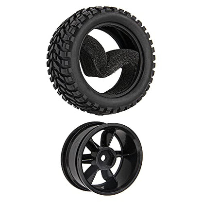 12mm Hex Hub 75mm/2.95'' Rubber Tires & Plastic Wheel Rims with Foam Compatible with HSP Tamiya HPI Kyosho 1/10 On-Road Touring Car,WLtoys 1/14 144001 RC Buggy (6-Spoke) - style: 6-Spoke