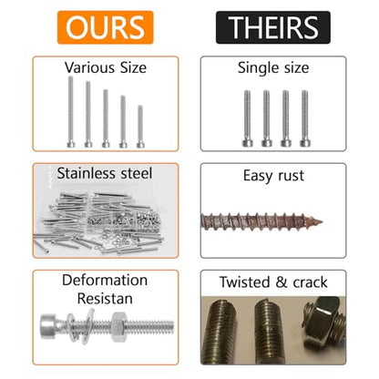 321 Pcs M4 Screw Assortment Kit, Assorted Metric Bolts and Nuts Kit, 304 Stainless Steel Hex Socket Head Cap Screws and Washers Set, M4 Nuts and Bolts with Hex Wrench - size: M4x30/35/40/45/50mm-321Pcs