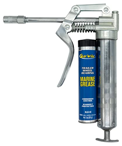 STAR BRITE Trailer Wheel Bearing Grease NLG#2 - Advanced Marine-Grade Protection Against Rust, Corrosion & Water Washout - style: Grease Gun W/ 3 OZ Cartridge