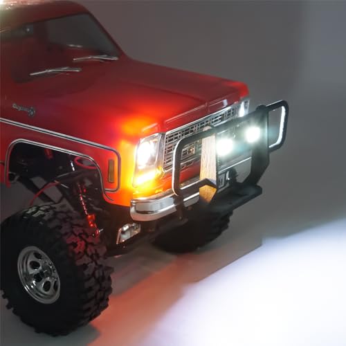 MOHERO RC Front Bumper with 2 LED Light for TRX4M K10 F150 1/18th RC Crawler Car