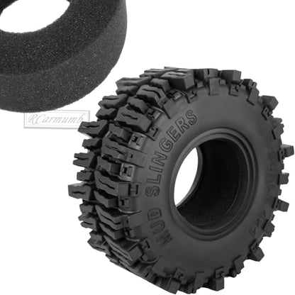 2.2 Inch RC Crawler Tires for 1/10 TRX4 SCX10 Capra AMG 6x6 Gen8 Everest Gen7 Pro Off-Road Vehicles,All-Terrain High Grip Soft Rubber Tires w/Deep Tread & Foam Insert,StyleC - style: StyleC(4pcs)