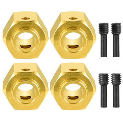 4Pcs Brass 12mm Wheel Hex Hubs Adapter, 10mm Thickness | 5mm, 8mm, 9mm, 10mm, 11mm, 12mm, Extension Combiner, Counterweight, For 1/10 Tra-xxas TRX4, RC Crawler Car - color: 10mm Thickness