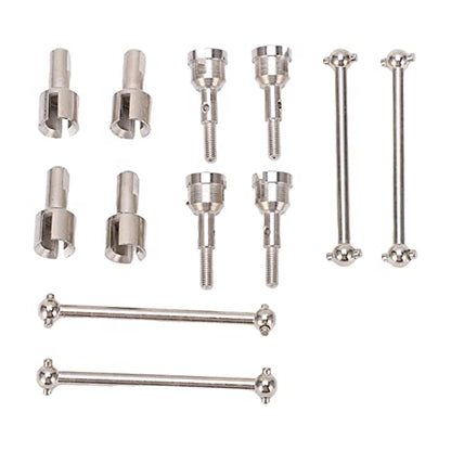 Zerodis RC Drive Shaft Dogbones Aluminum Alloy Diff Cup Joint Axle Set 4Pcs Front Rear Drive Shaft Set for 1 18 Scale RC Car DIY Users for A949 A959 A969 A979 K929 (Silver) - color: Silver