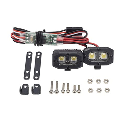 DKKY RC Car Lights LED Spotlights 1/10 Scale RC Crawler Accessories for Axial SCX10 90046 Traxxas TRX4 TRX6 Wraith RR10 MST Redcat Gen8 (2 Dual Lights w/Controller) - style: 2 Dual Lights w/Controller