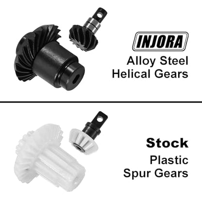 INJORA 12/20T Steel Alloy Overdrive Helical Axle Gear Set for 1/24 RC Crawler FMS FCX24 FCX18 Upgrade - size: 12/20T