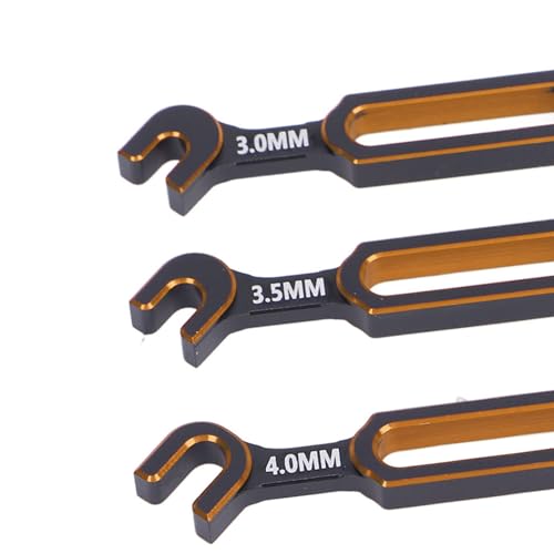 Drfeify 4PCS RC Car Wrench Repair Tool, 3.0/3.2/3.5/3.7/4.0/5.0/5.5/6.0mm RC Turnbuckle Nut Ball Joint Remover Universal Upgrade Parts (Gold) - color: Gold
