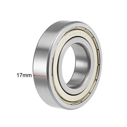 uxcell 6207ZZ Deep Groove Ball Bearings Z2 35mm X 72mm X 17mm Double Shielded Carbon Steel 2pcs - size: 35mmx72mmx17mm