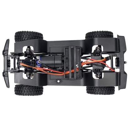 1/18 Scale RC Crawler Chassis Frame with Motor and Steering Servo, Nylon Roller Chassis Kit for Hobby RC Builds (Single Speed) - style: Single Speed
