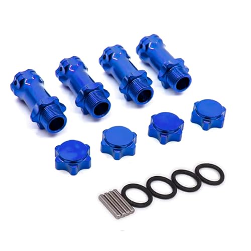 RC Replacement Parts for HSP 1/8 Scale Monster Truck Truggy 1 Set 89108 17mm Wheel Hex 30mm Longer Enhanced Mount Adapter Cover Hub RC Spare Parts(Navy Blue) - color: Navy Blue