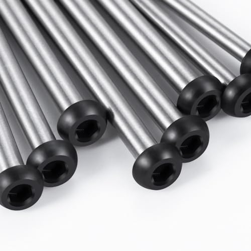 8PCS Polished Steel 1144 Lock-nut Style Hinge-Pin Complete Suspension Pin Set Screw Pins Compatible with 1/10 Traxxa Slash 2WD Hoss Rustler Stampede RC Car Upgrade Replacement Parts