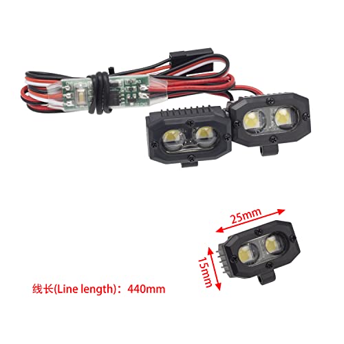 DKKY RC Car Lights LED Spotlights 1/10 Scale RC Crawler Accessories for Axial SCX10 90046 Traxxas TRX4 TRX6 Wraith RR10 MST Redcat Gen8 (2 Dual Lights w/Controller) - style: 2 Dual Lights w/Controller